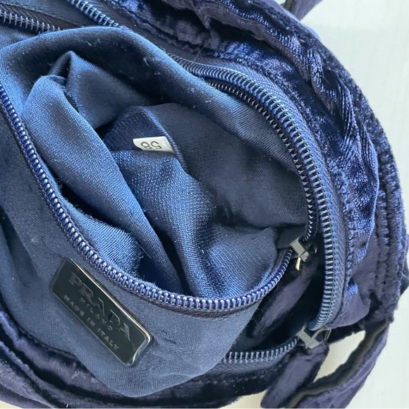 Prada rare purple blue velvet crossbody shoulder bag - Picture 12 of 13